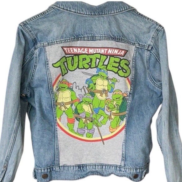 None Jackets & Blazers - Teenage Mutant Ninja Turtles Upcycled Women’s Denim Jean Character Jacket